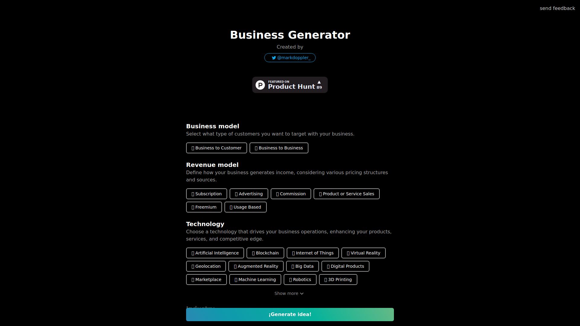 AI Business Idea Generator