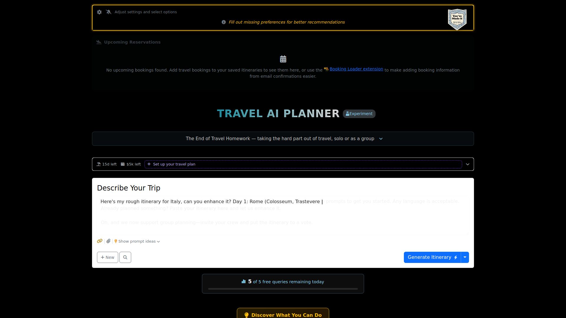 Travel Bug AI