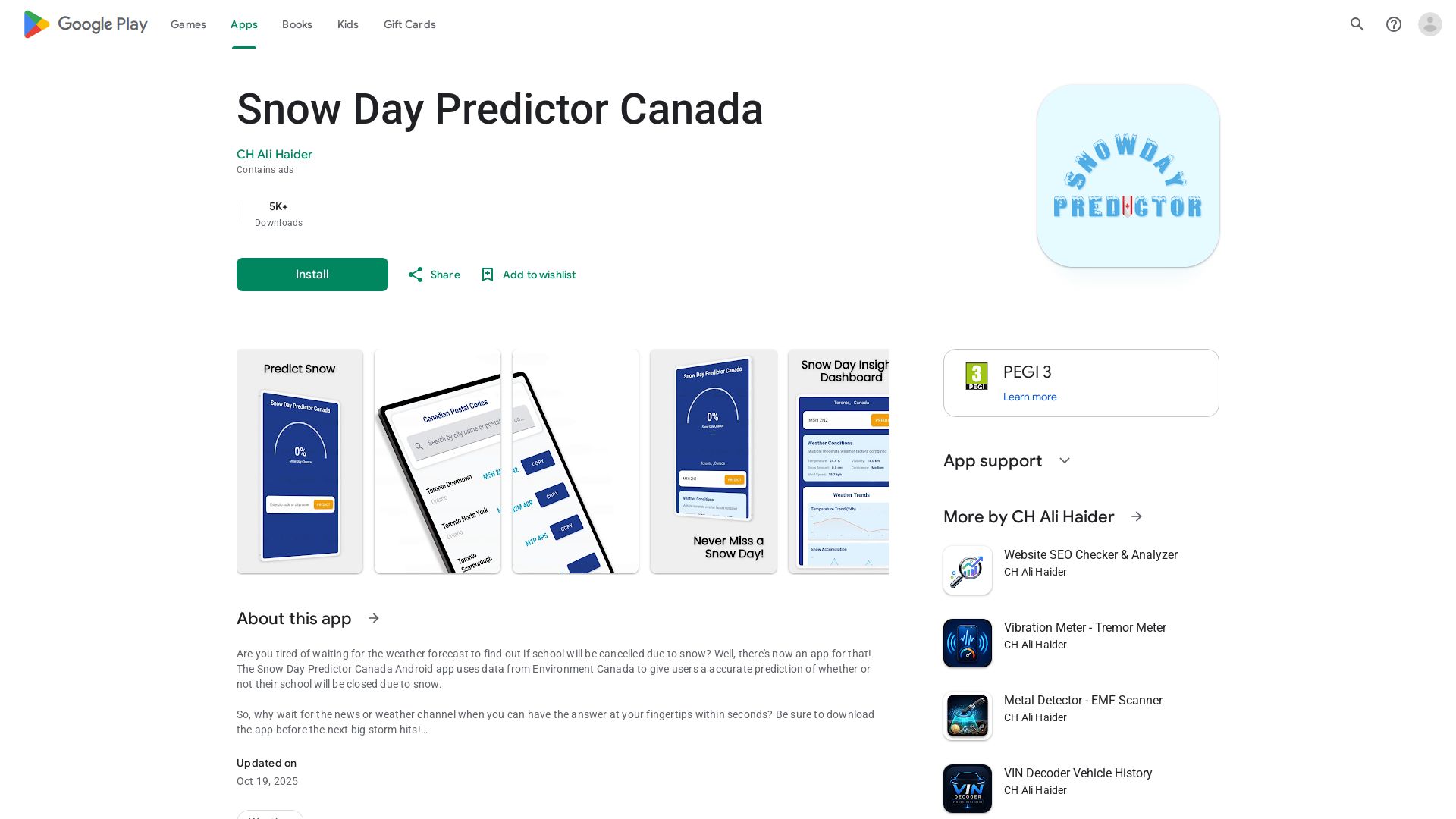 Snow Day Predictor Canada