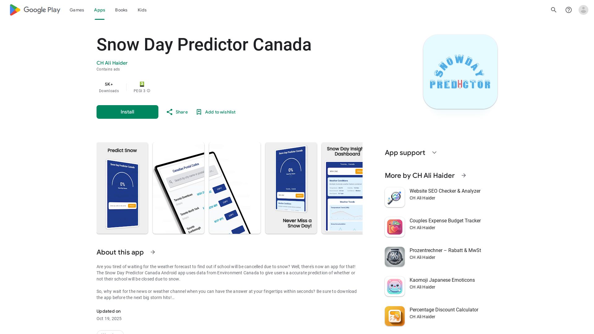 Snow Day Predictor Canada