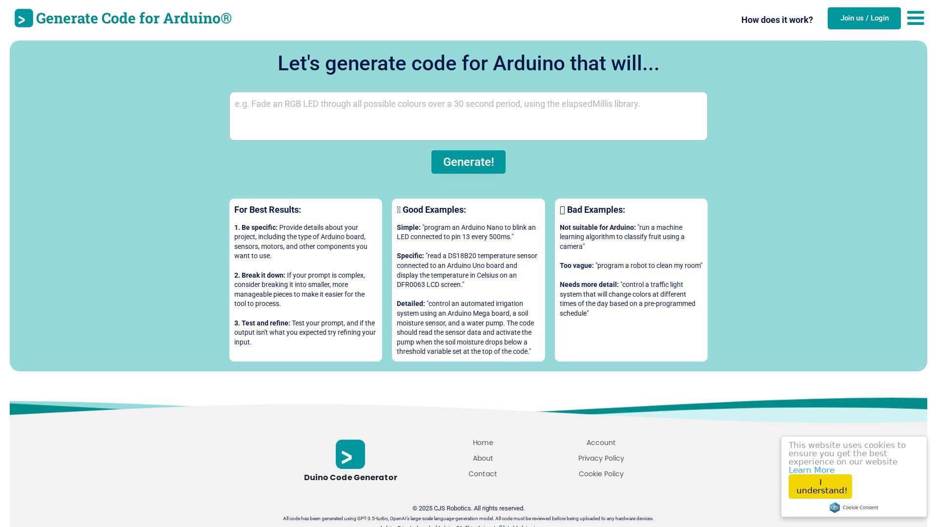 Duino Code Generator