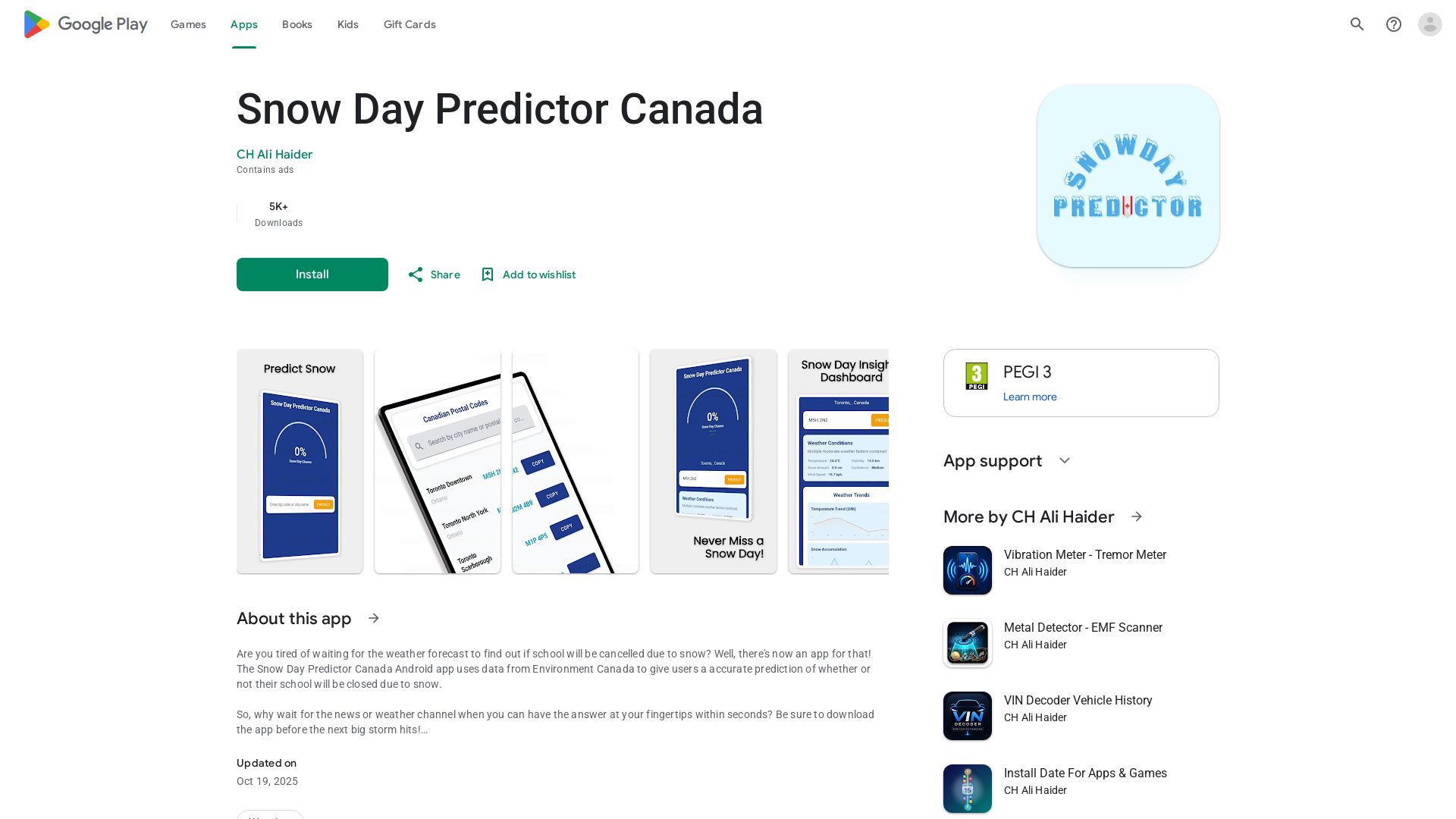 Snow Day Predictor Canada