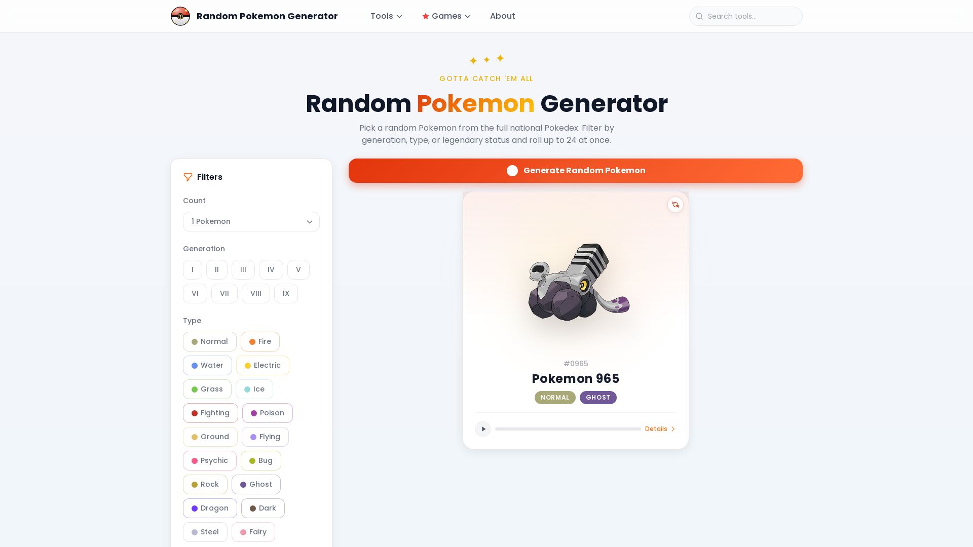 Random Pokemon Generator
