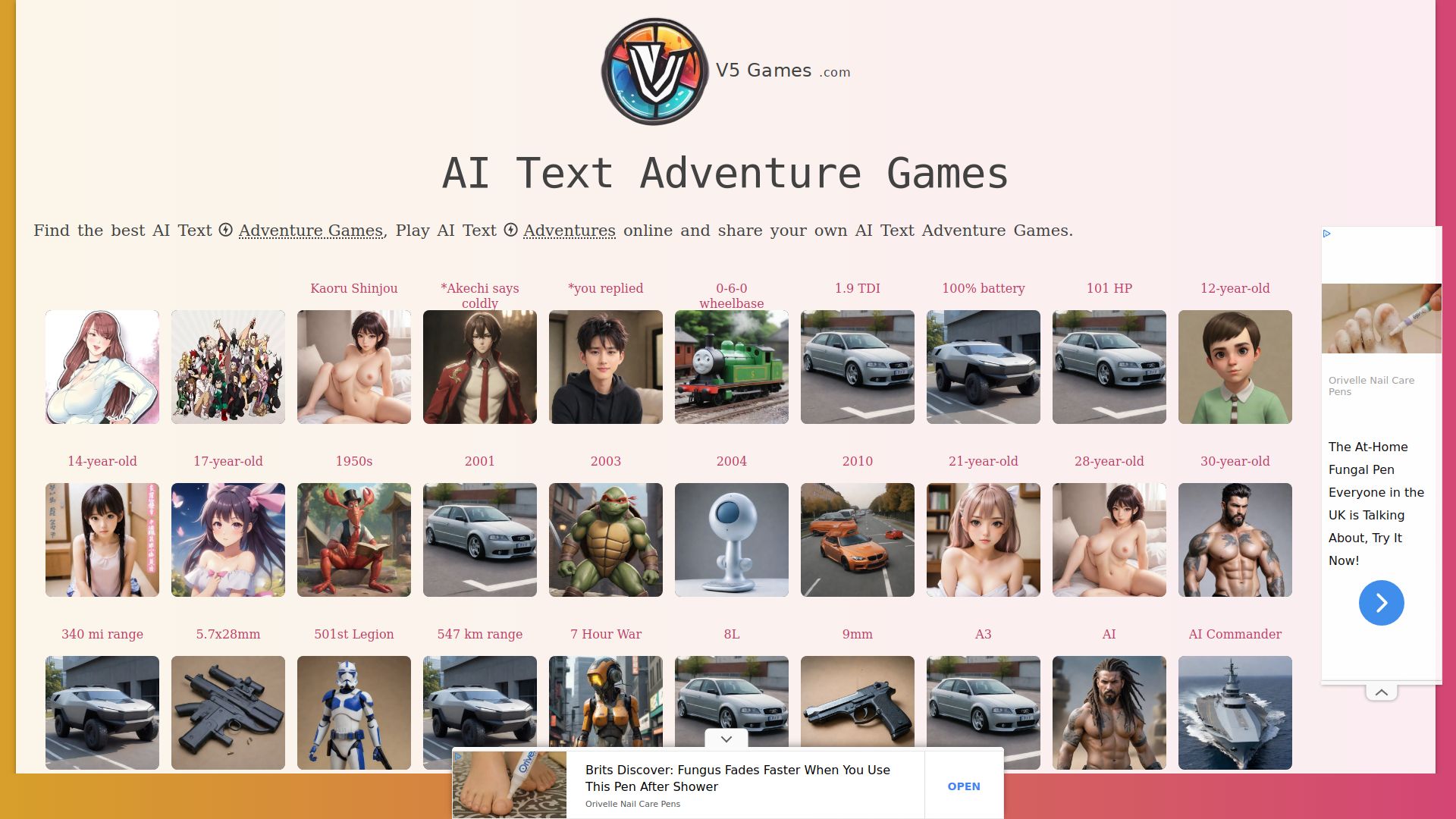 AI Text Adventures - V5 Games