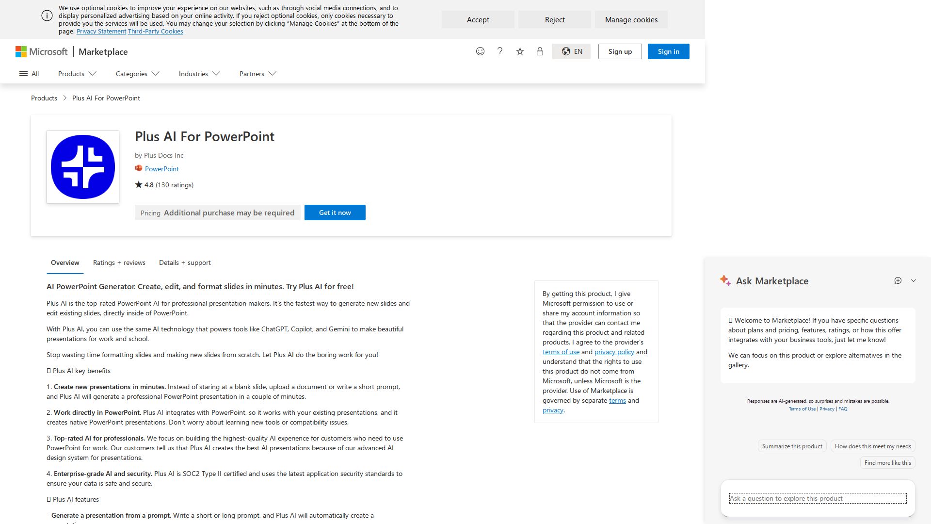 Plus AI for PowerPoint