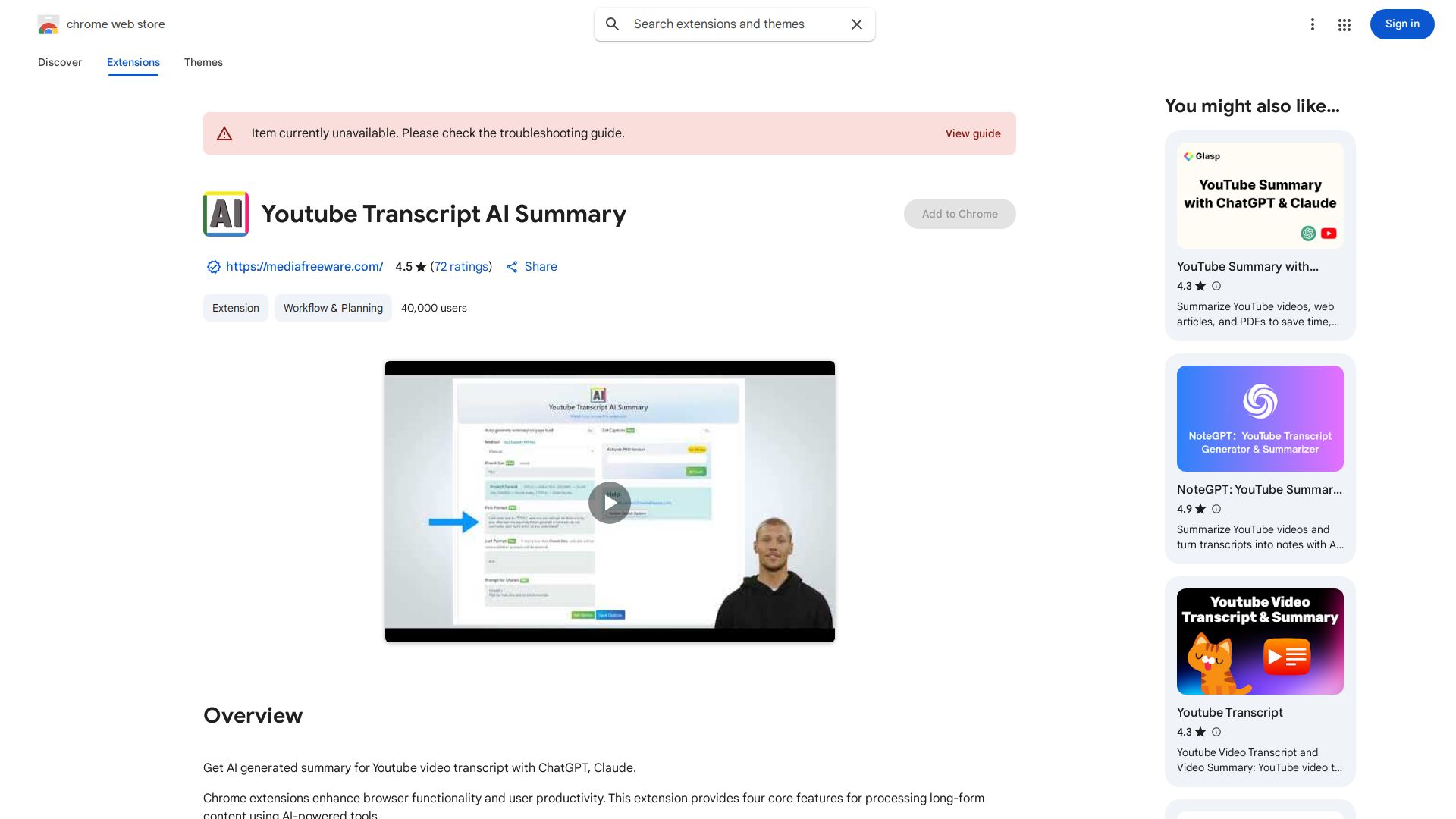 YouTube Transcript AI Summary