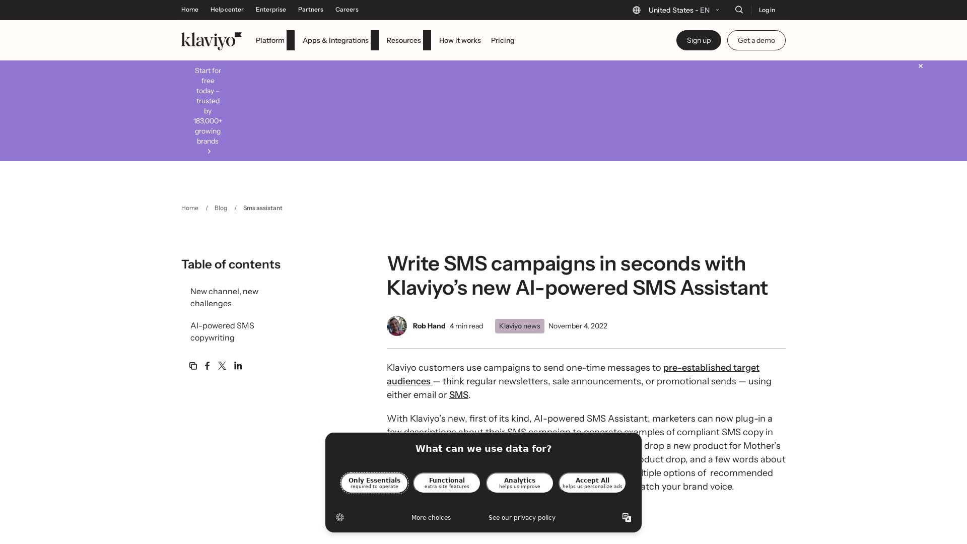 Klaviyo SMS Assistant