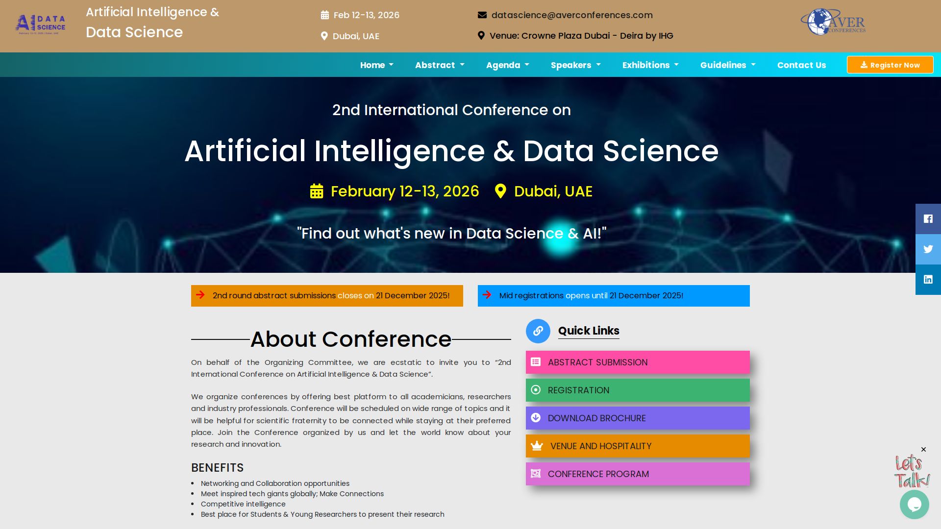 2nd International Conference on Artificial Intelligence & Data Science