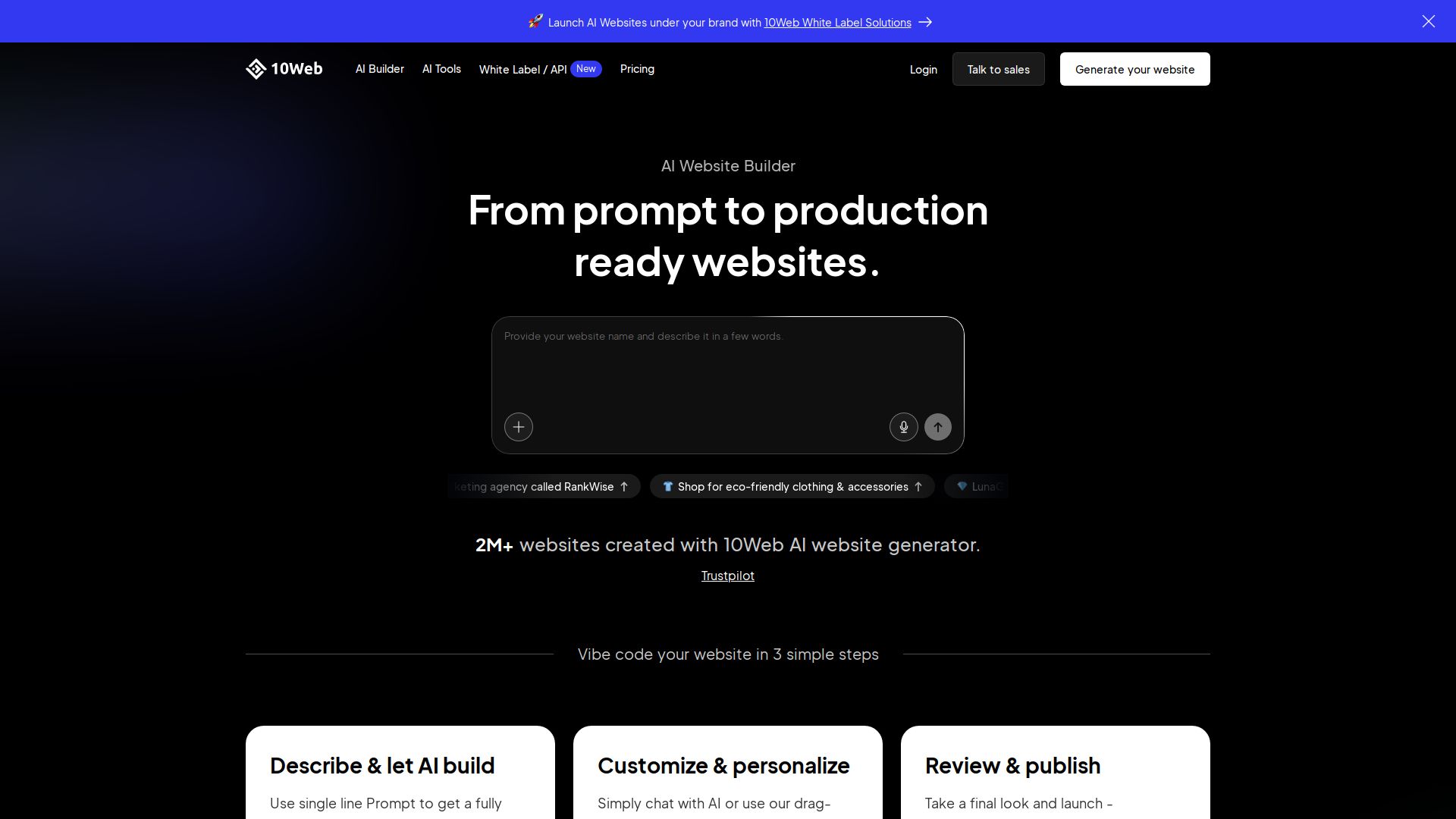 10Web AI Website Builder