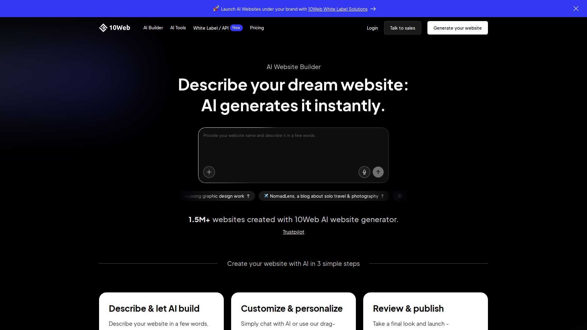 10Web AI Website Builder