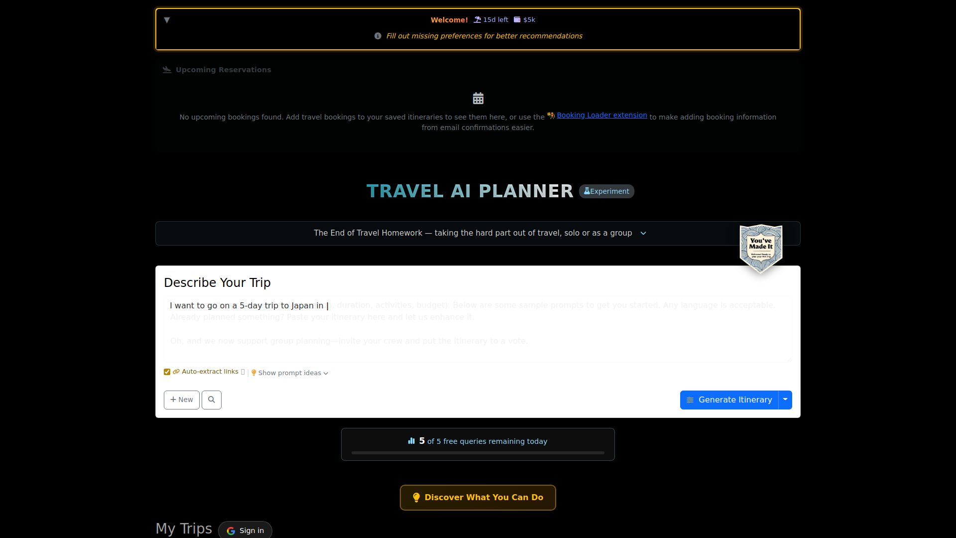 Travel Bug AI