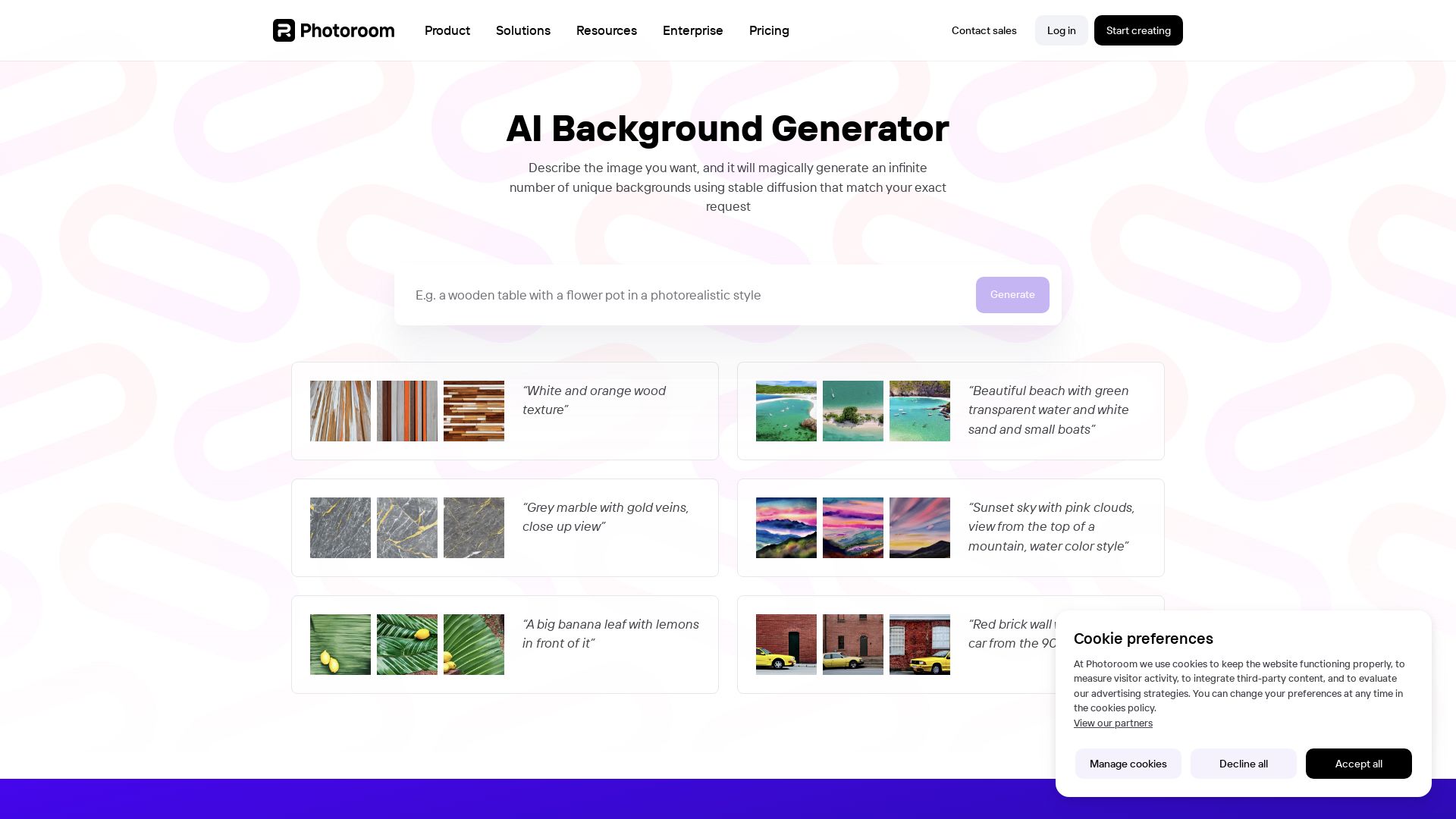 AI Background Generator by PhotoRoom