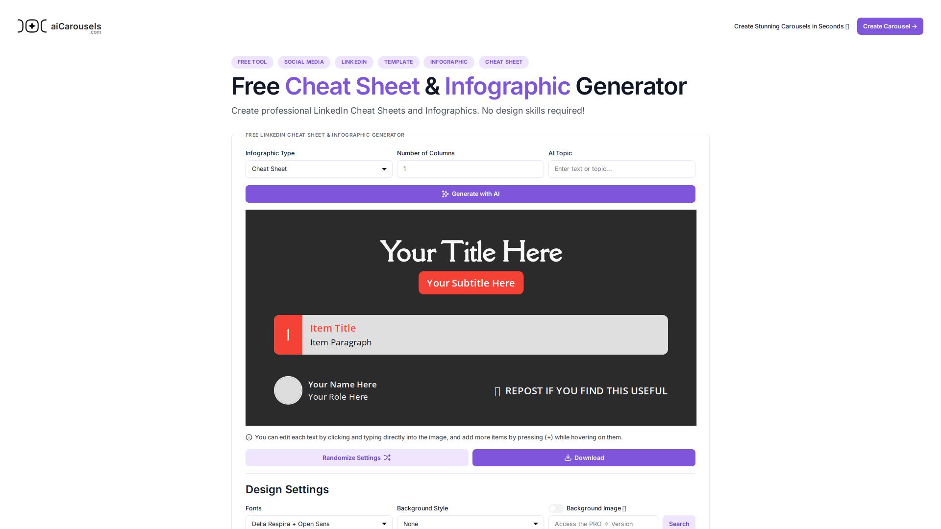 AI Cheat Sheet & Infographic Generator