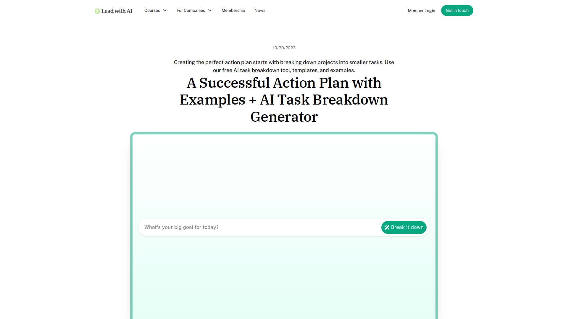 AI Task Breakdown Tool