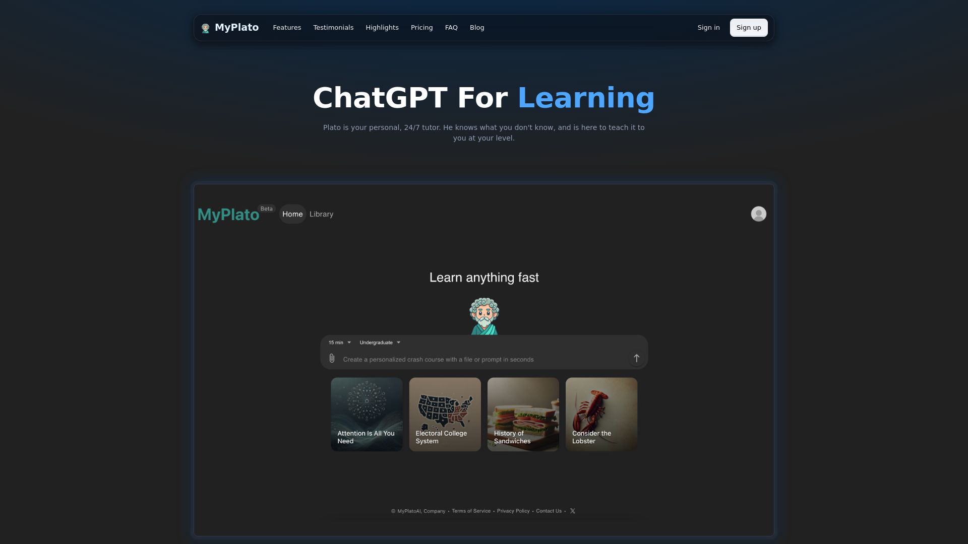 MyPlatoPage