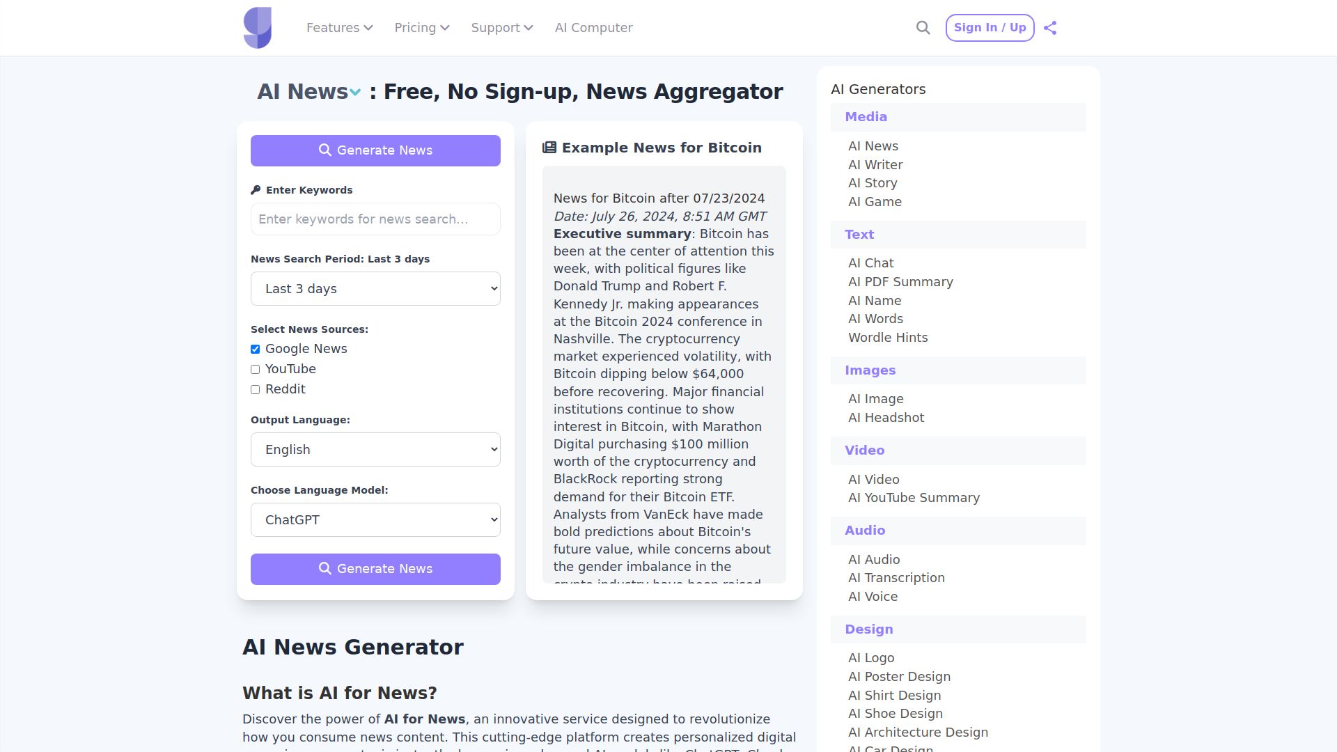 AI for News