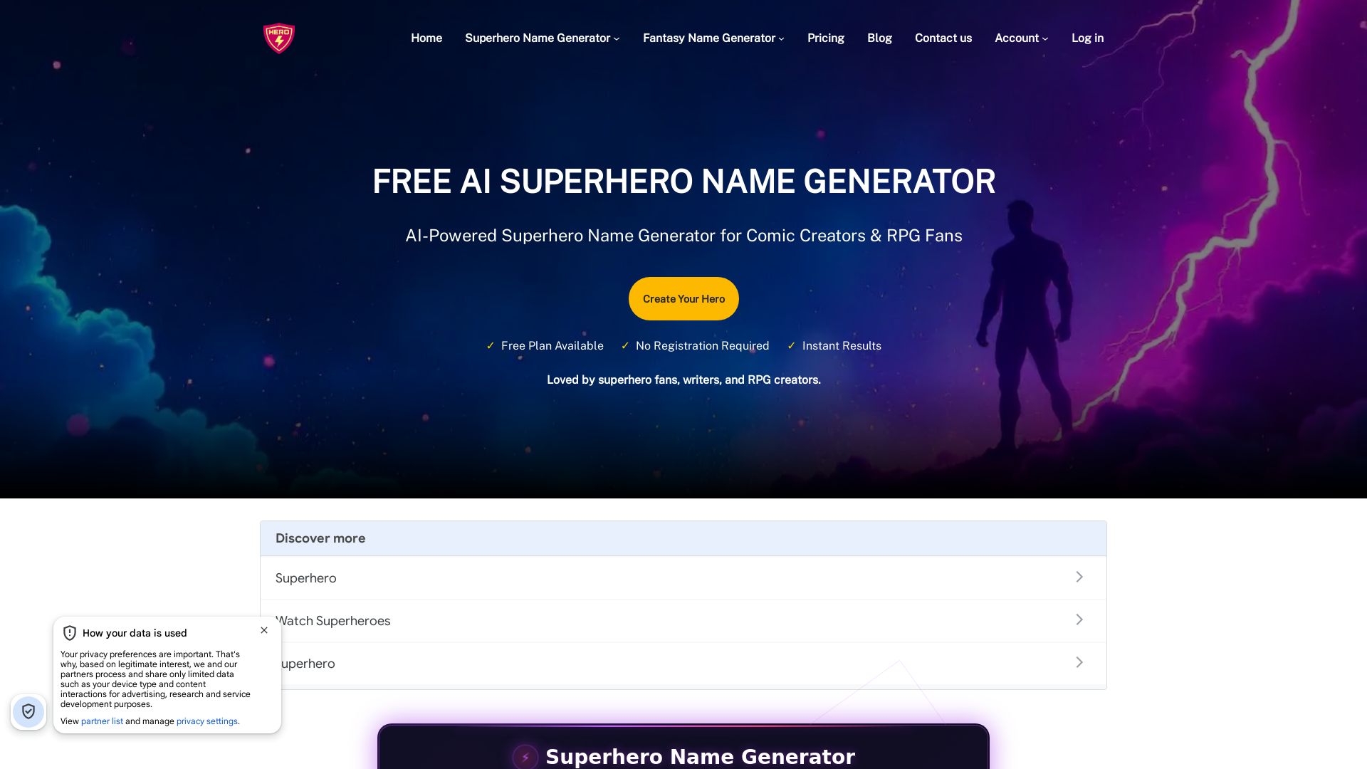 Superhero Name Generator
