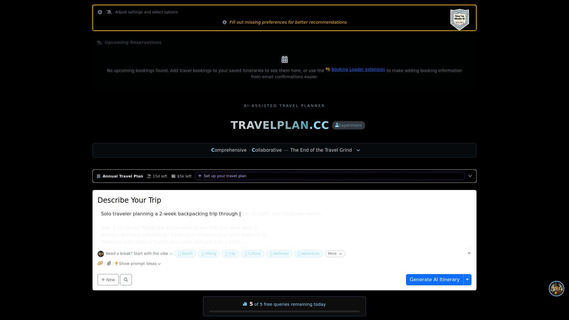 Travel Bug AI