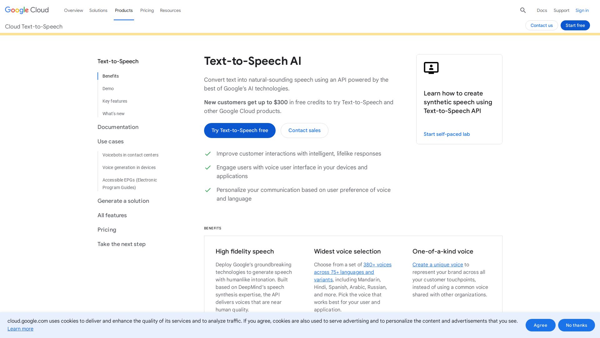 GOOGLE CLOUD TEXT-TO-SPEECH