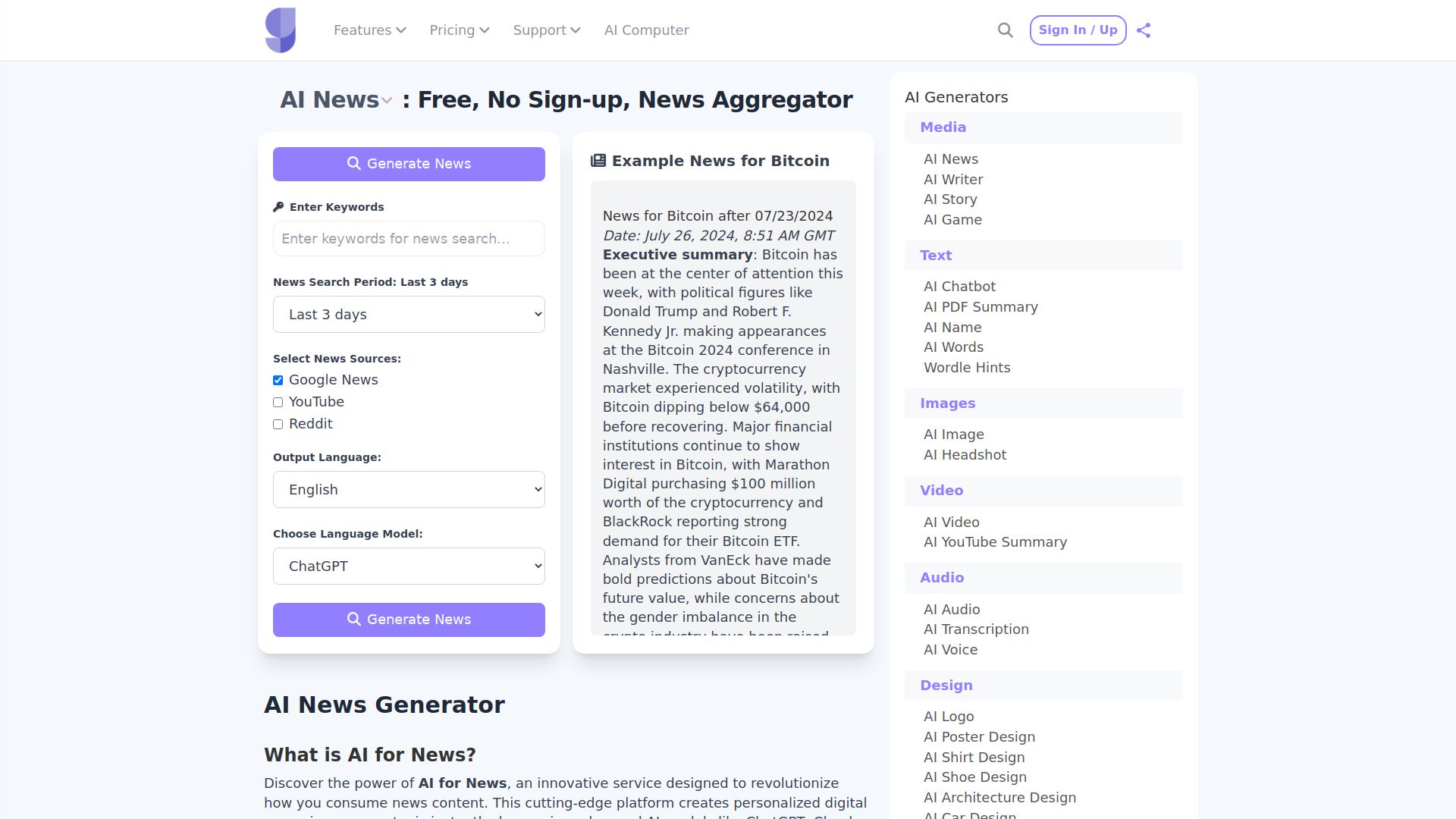 AI for News
