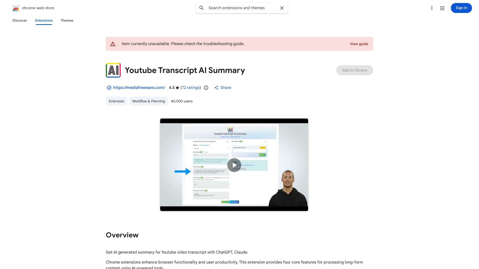 YouTube Transcript AI Summary