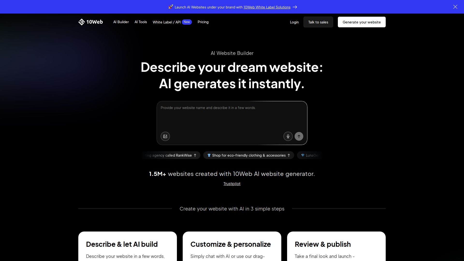 10Web AI Website Builder