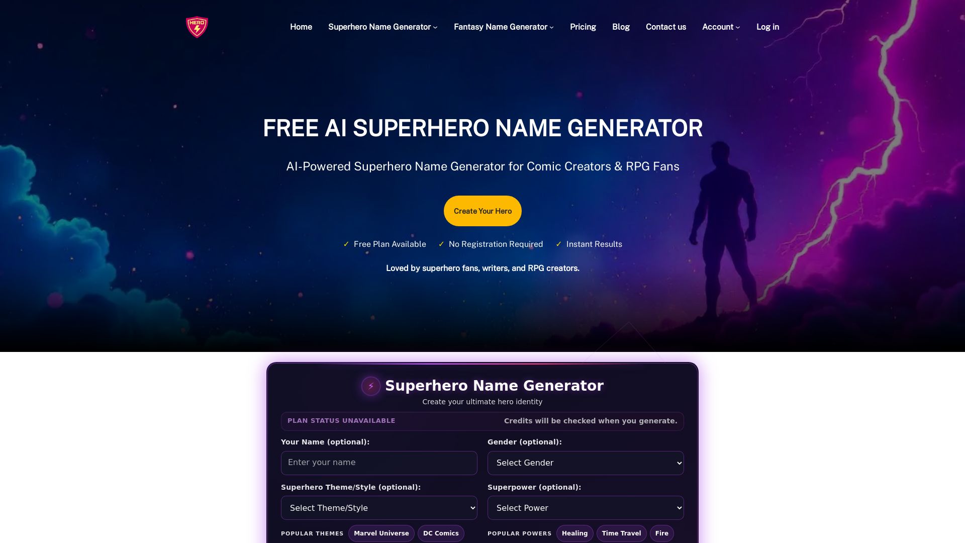 Superhero Name Generator