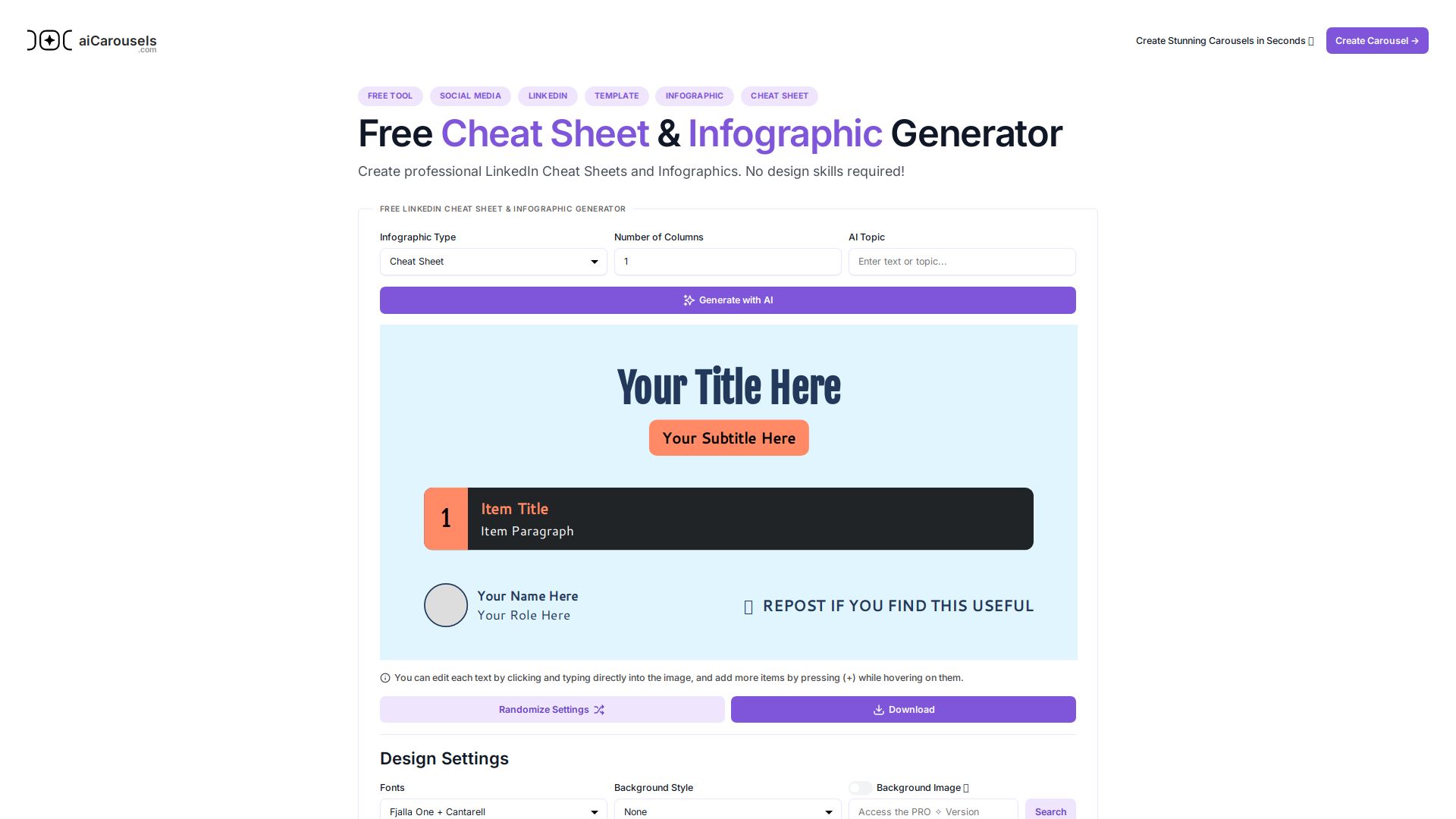 AI Cheat Sheet & Infographic Generator