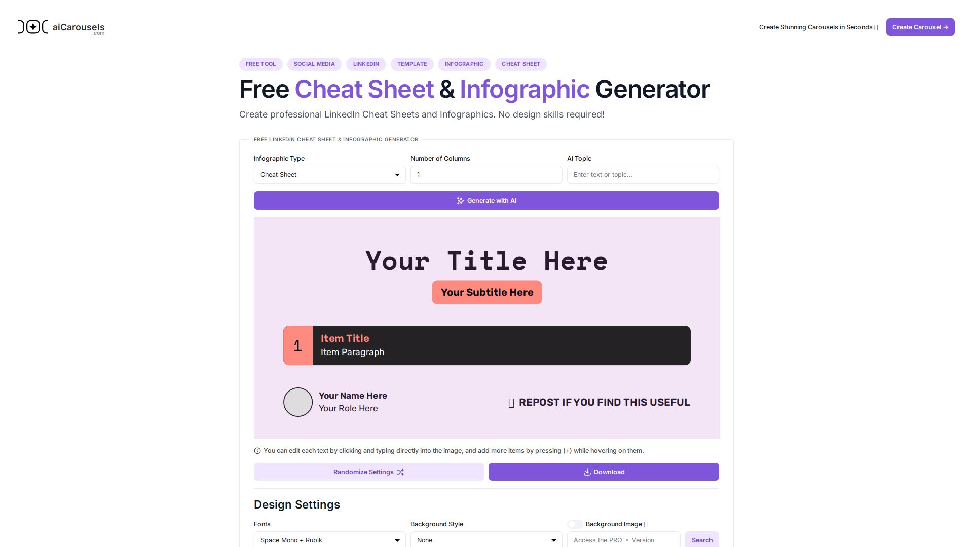 AI Cheat Sheet & Infographic Generator