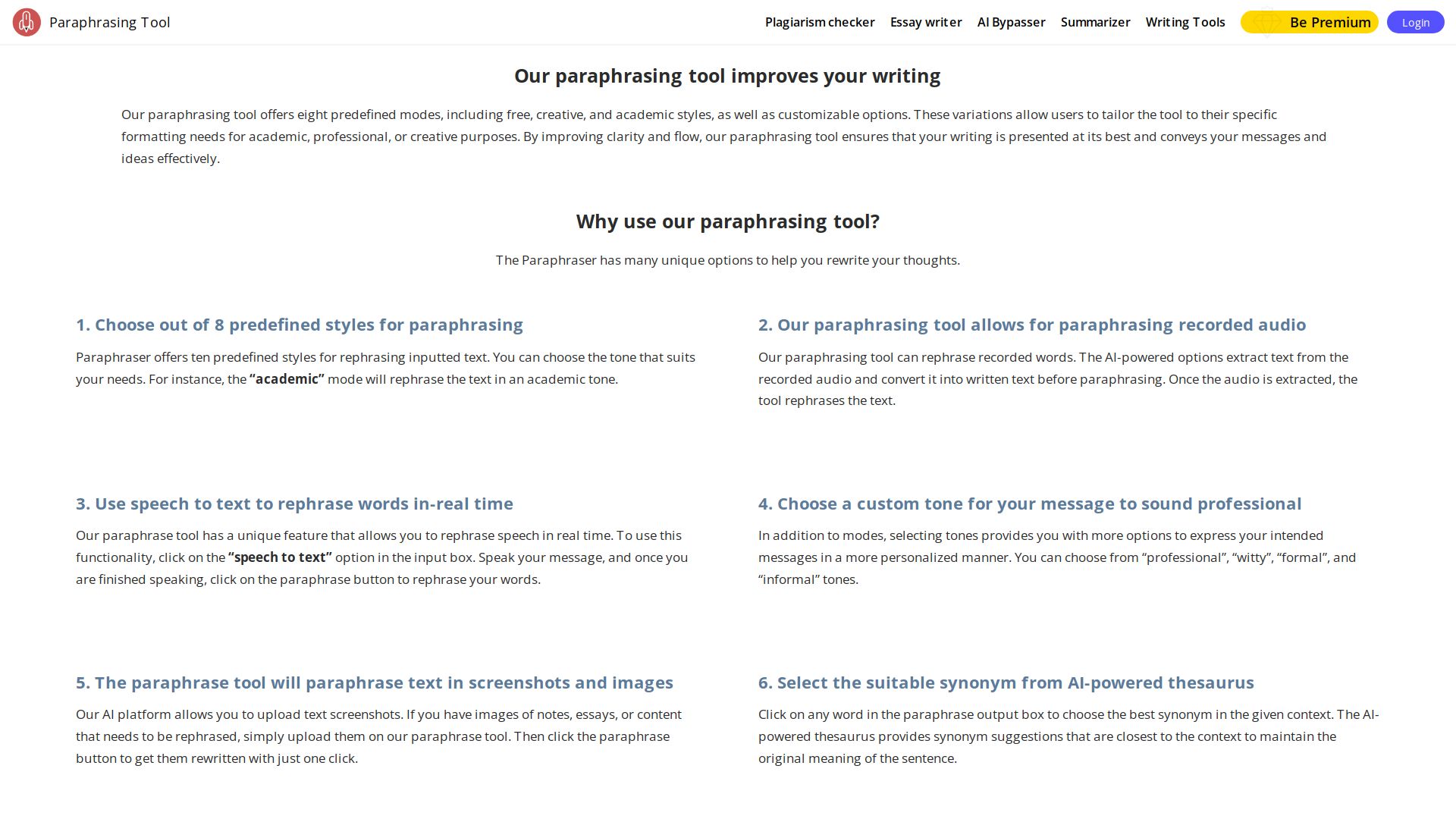 Paraphrasingtool.ai