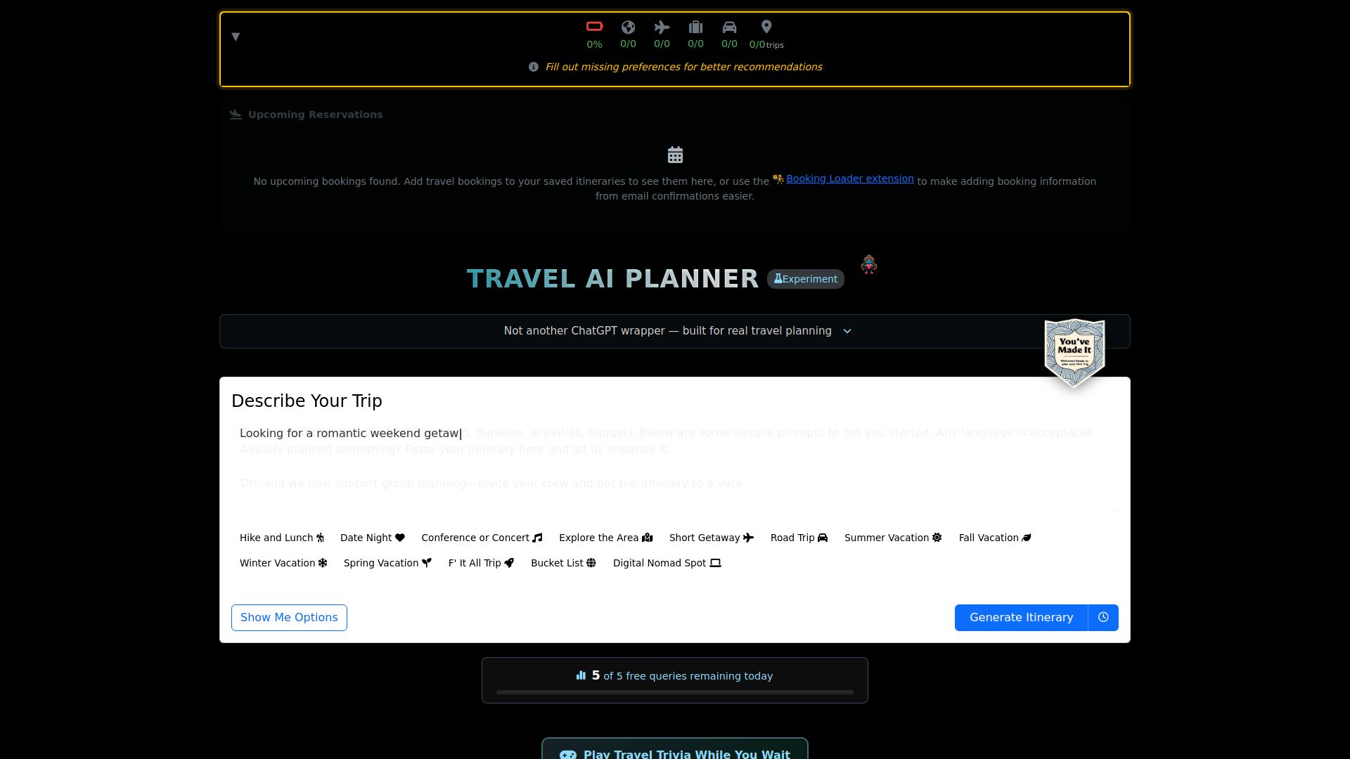 Travel Bug AI