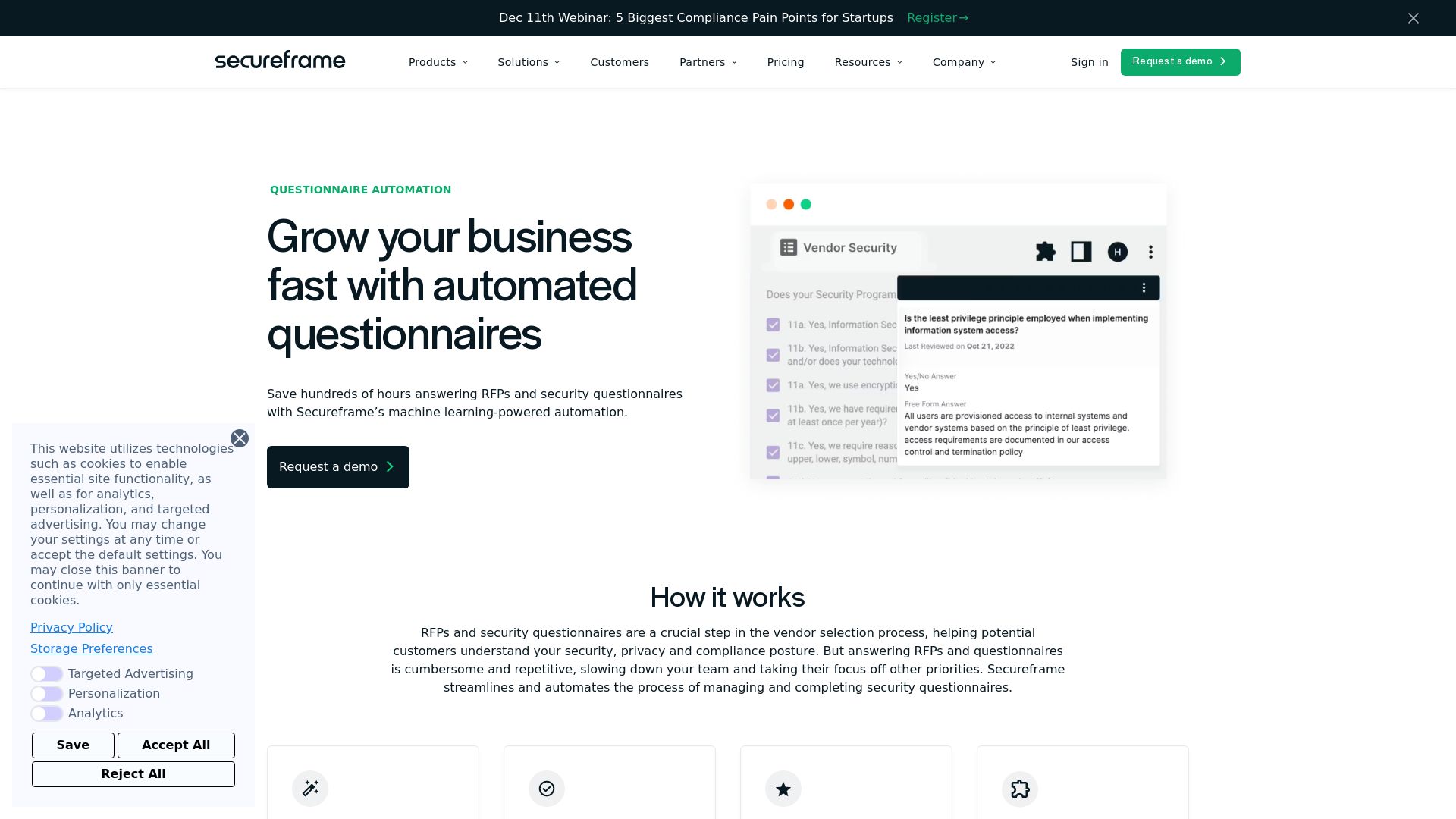SECUREFRAME QUESTIONNAIRES