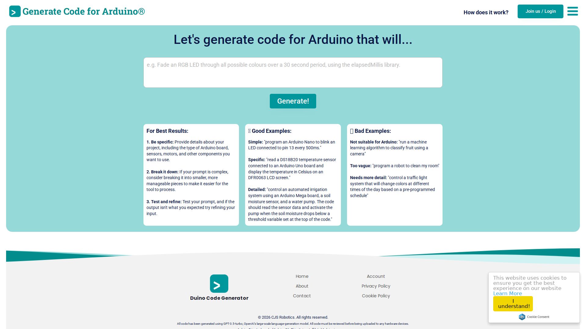 Duino Code Generator