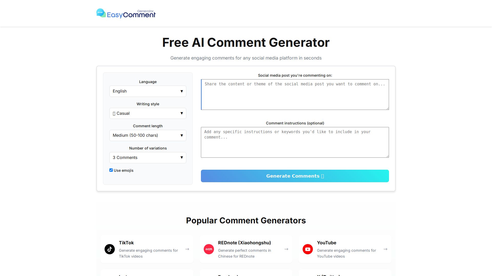 Easy Comment Generator