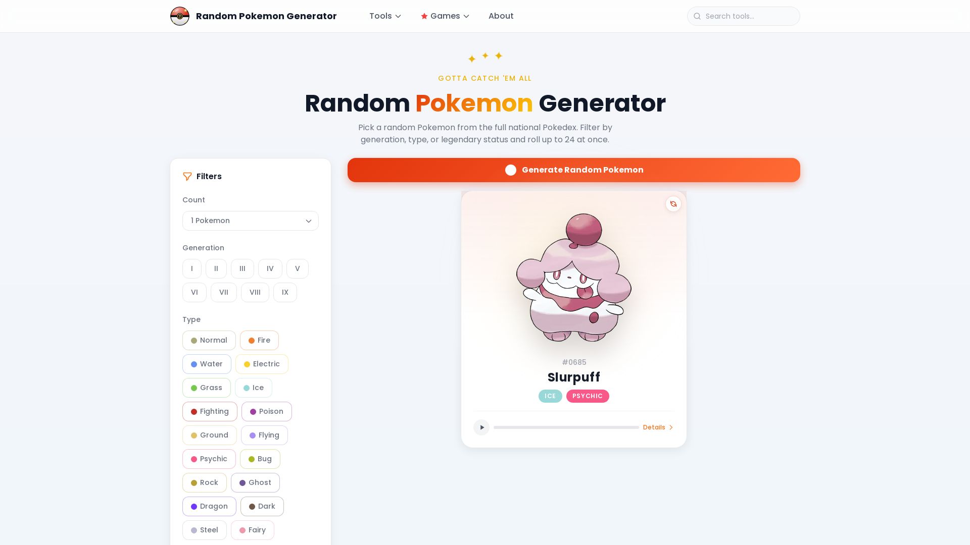Random Pokemon Generator
