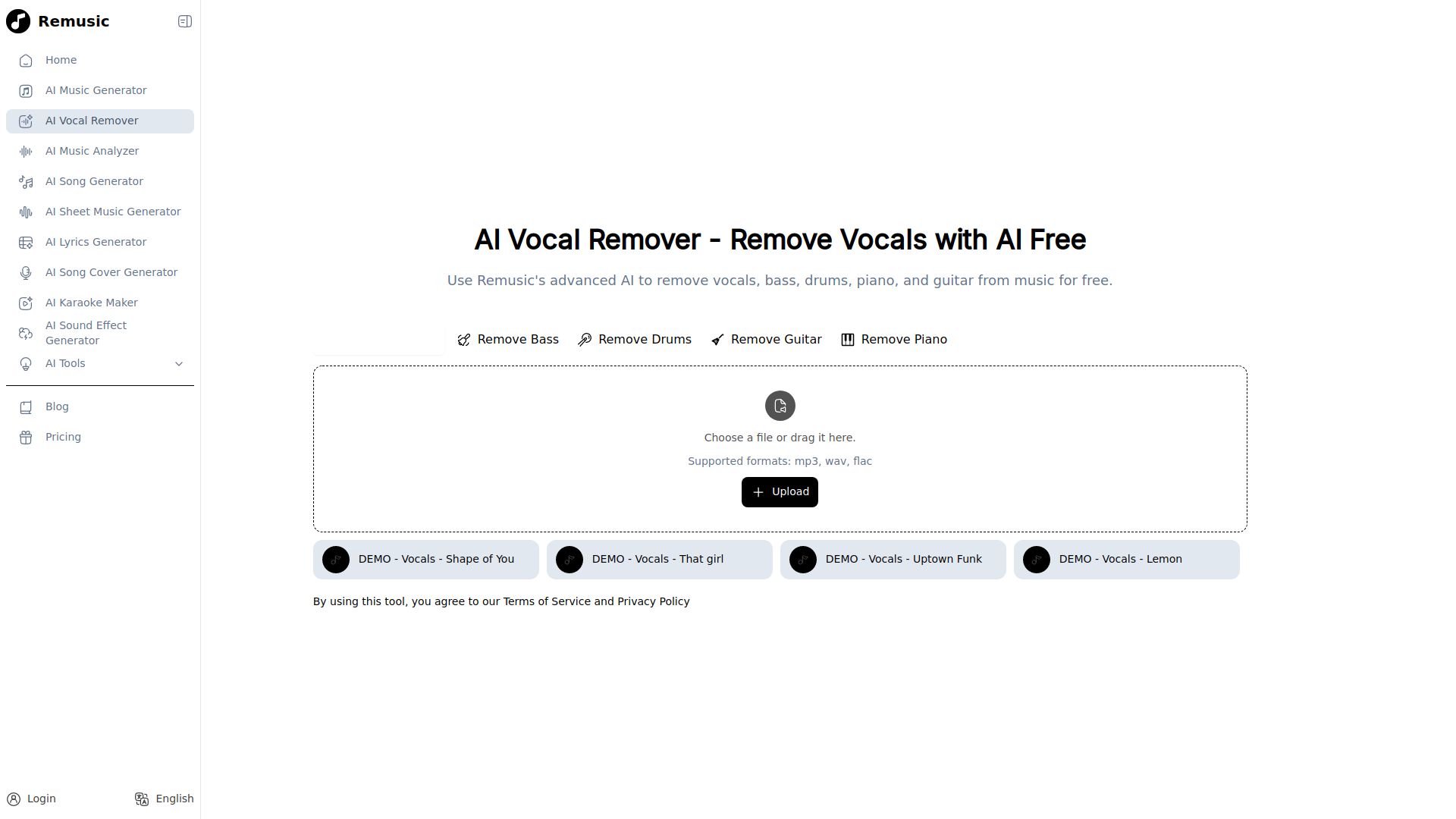 AI Vocal Remover