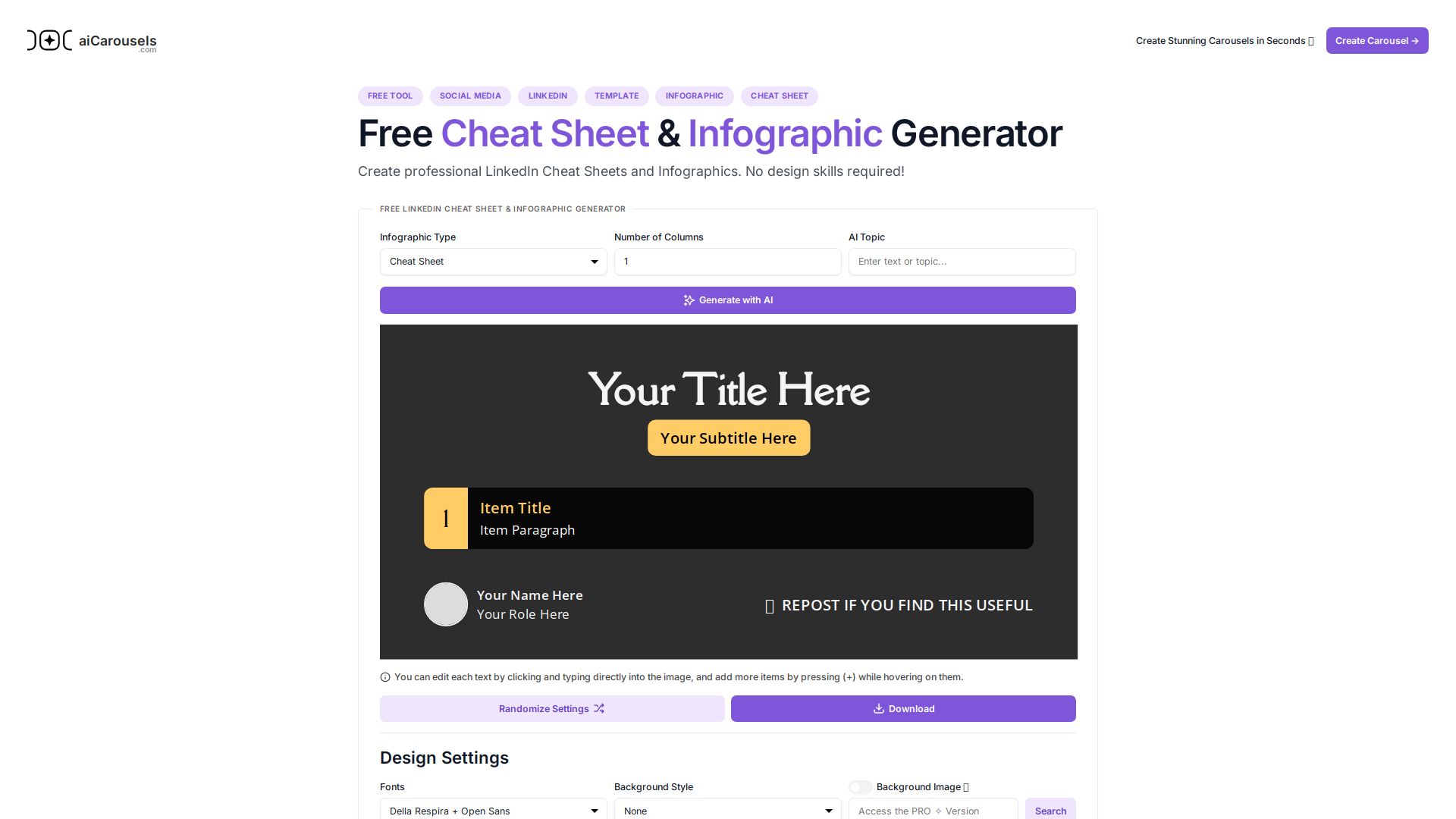 AI Cheat Sheet & Infographic Generator