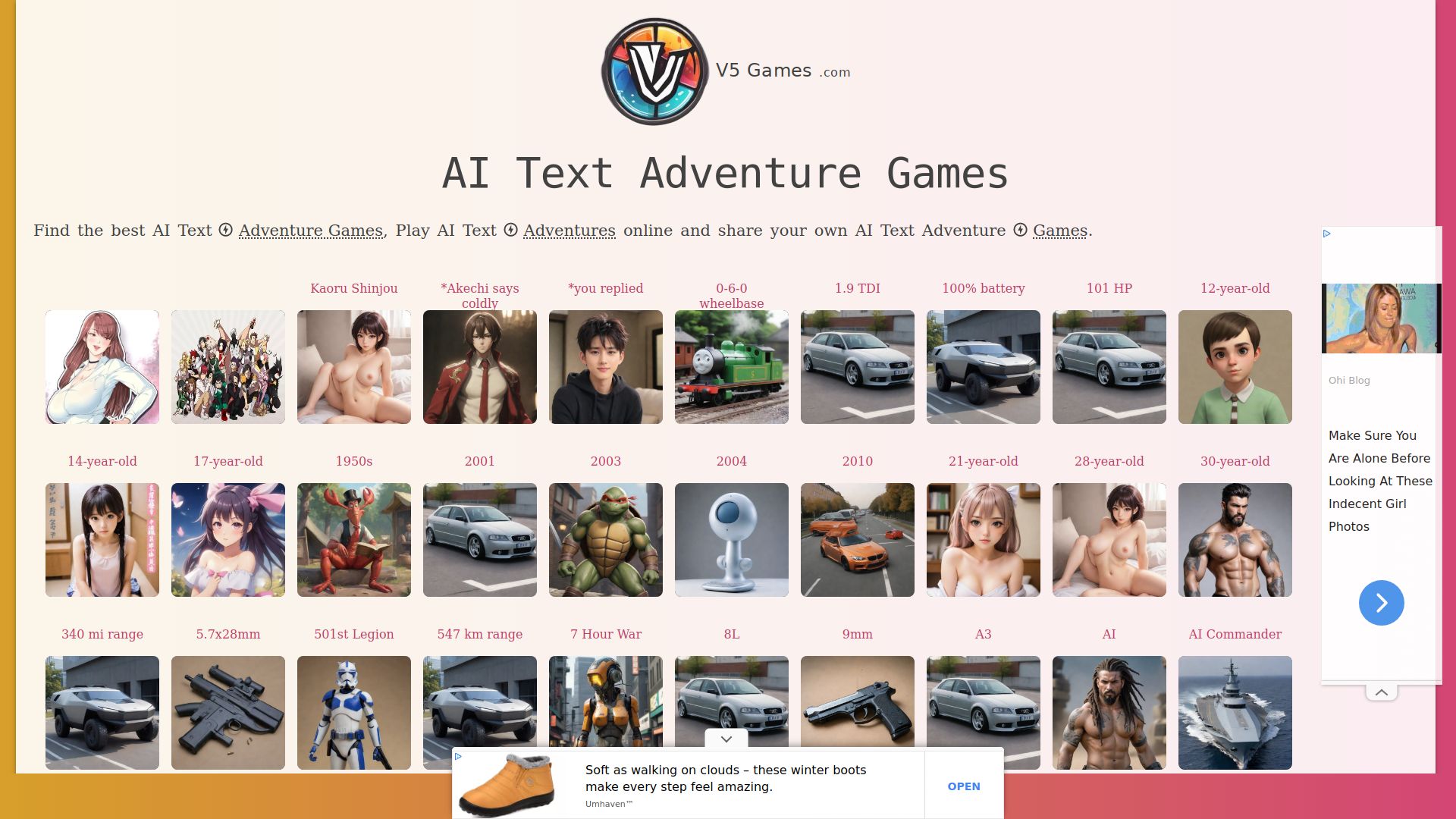 AI Text Adventures - V5 Games