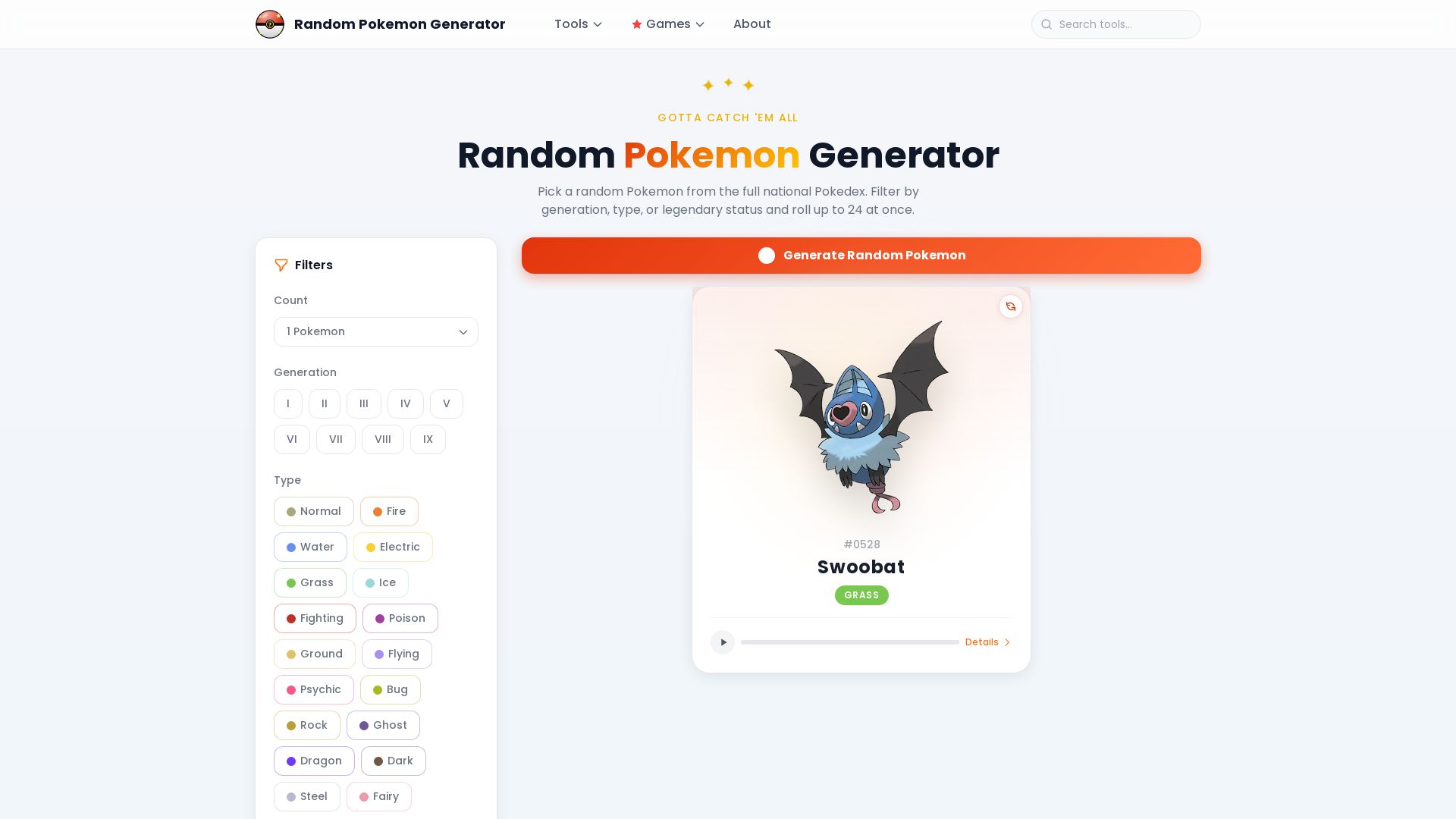 Random Pokemon Generator