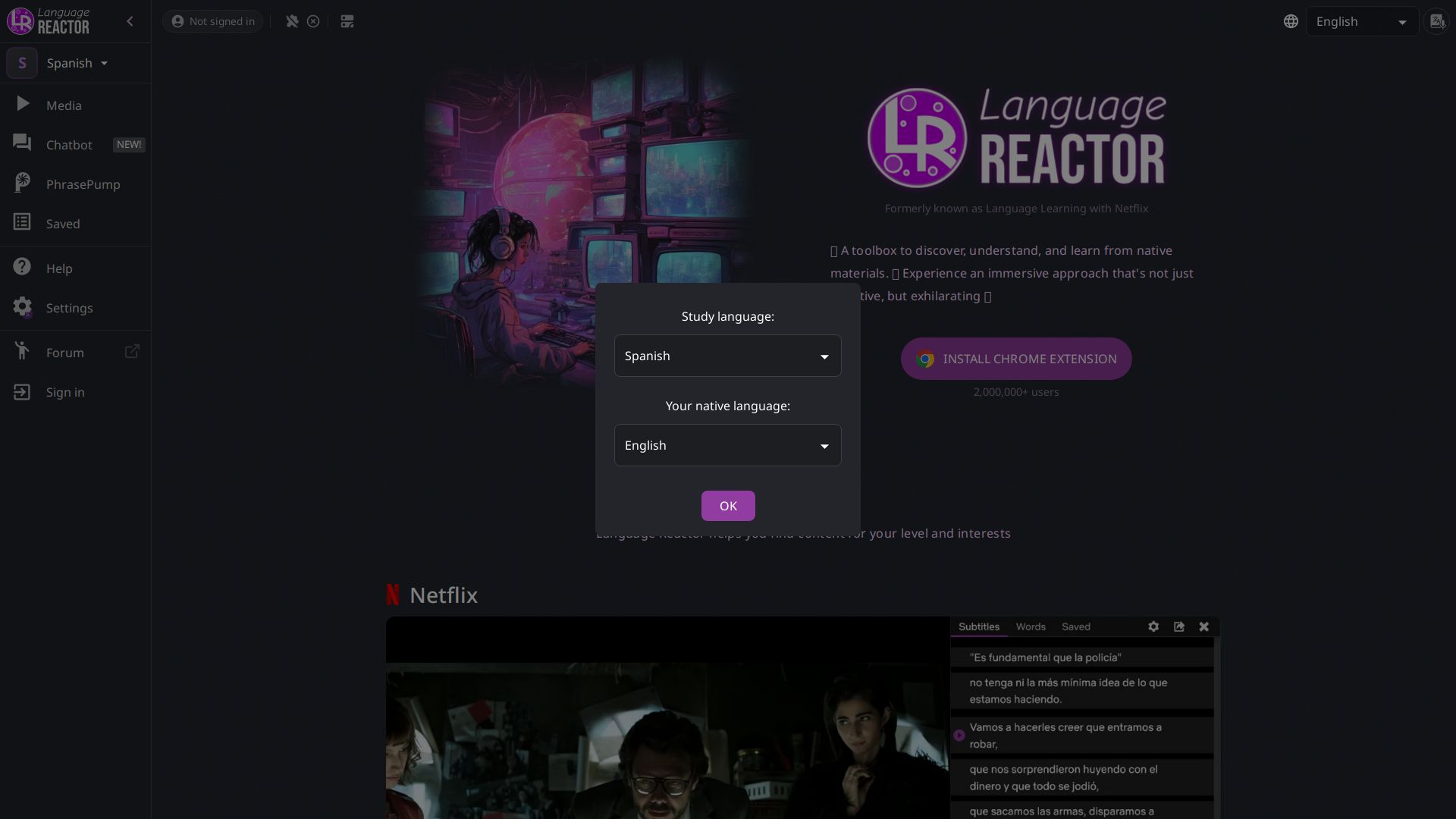 Language REACTOR