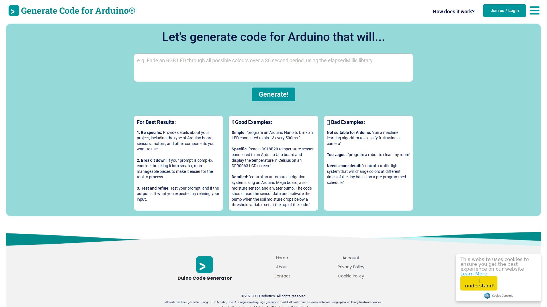 Duino Code Generator