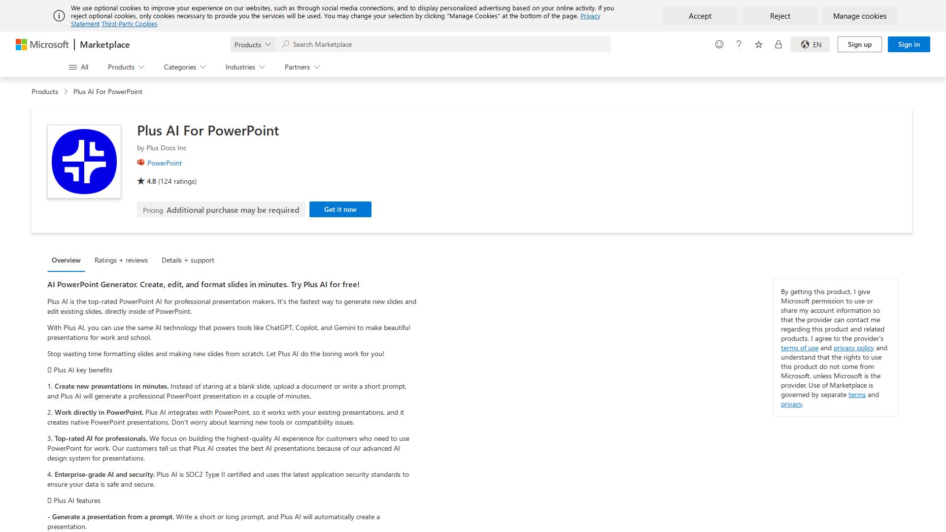 Plus AI for PowerPoint