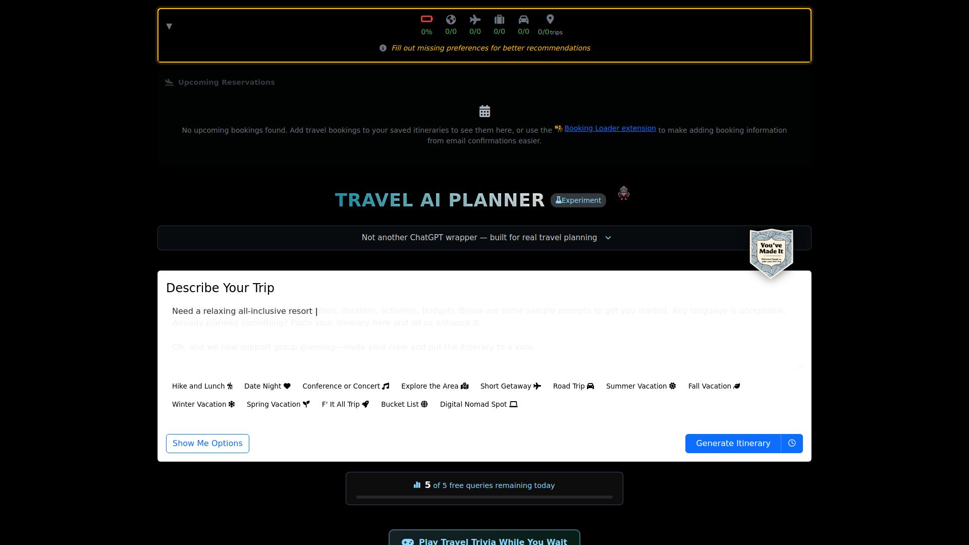 Travel Bug AI
