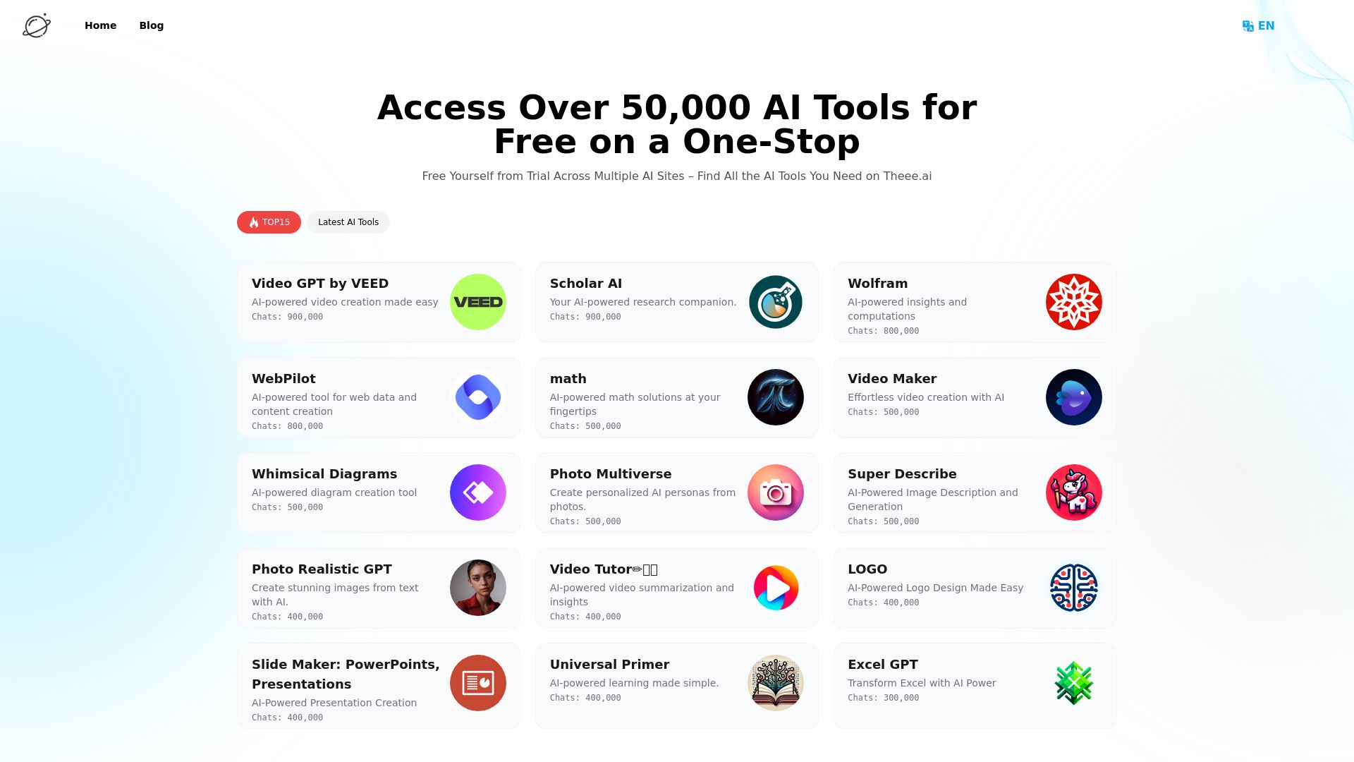 Theee.ai: Access Over 50,000 GPTs Tools Powered by GPT4o for Free