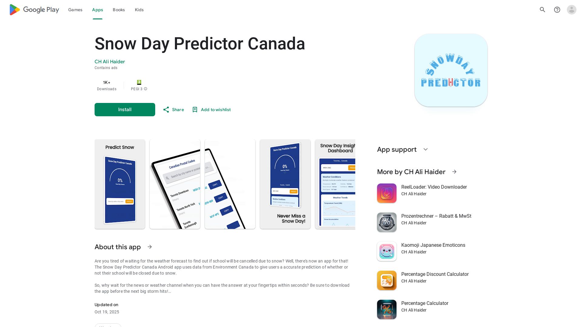 Snow Day Predictor Canada