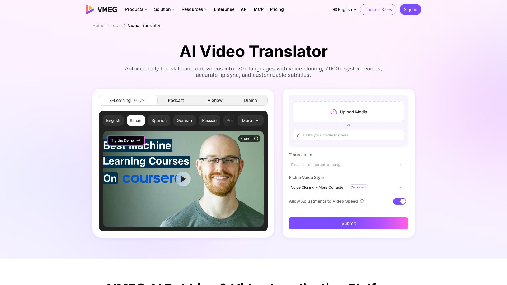 VMEG Video Translation
