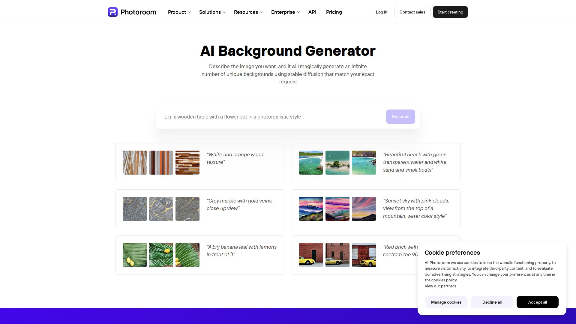AI Background Generator by PhotoRoom