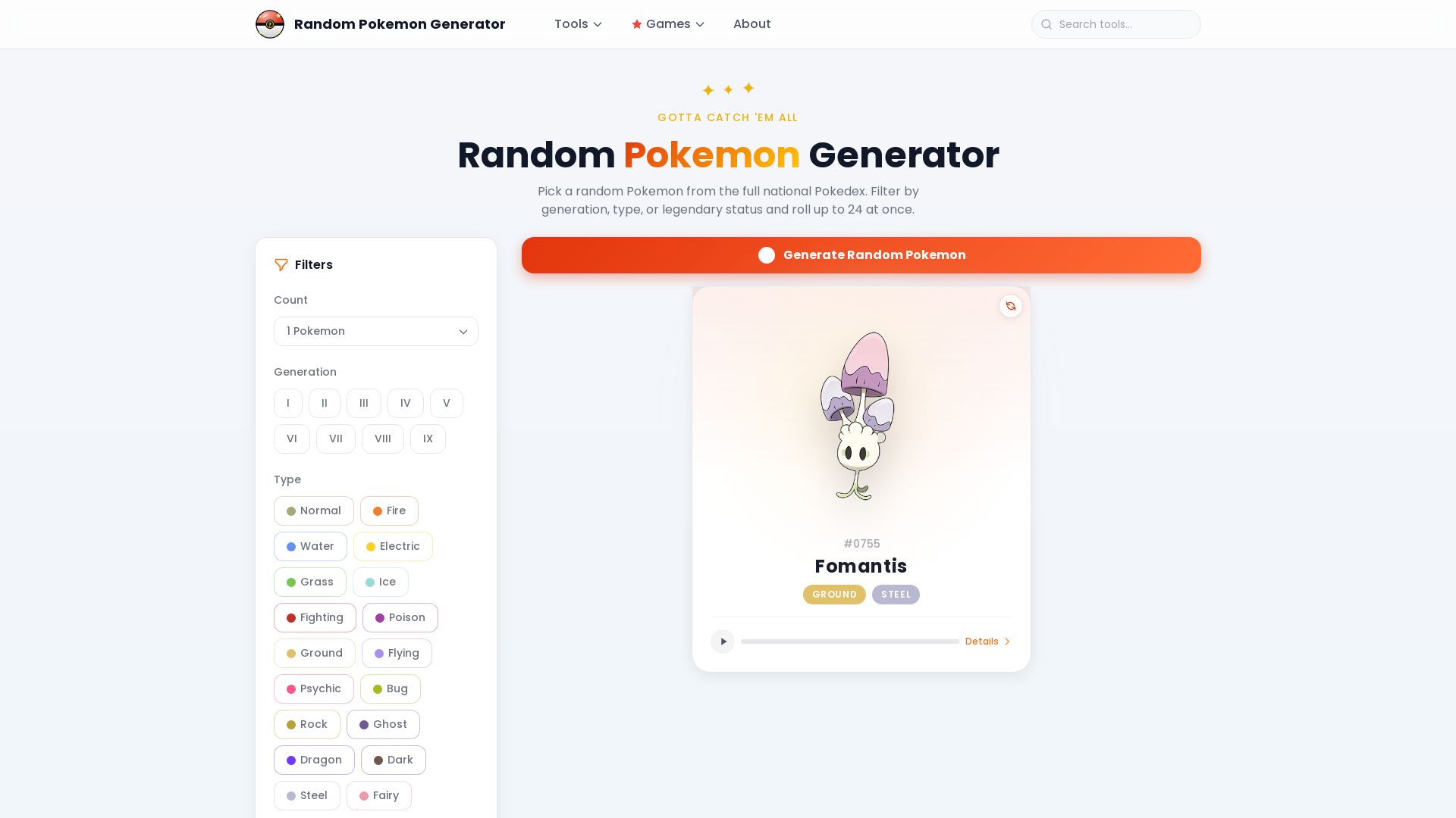 Random Pokemon Generator
