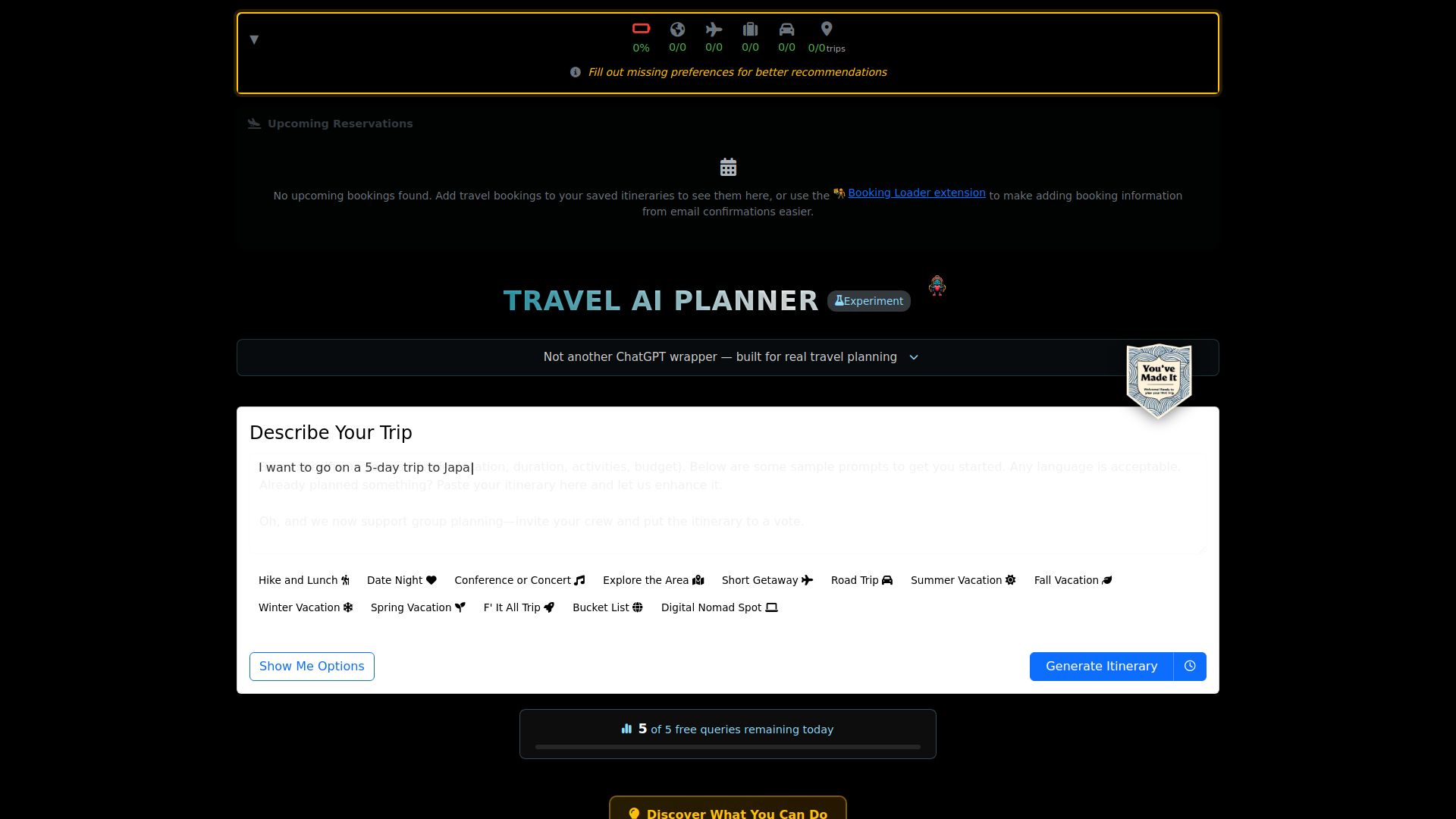 Travel Bug AI