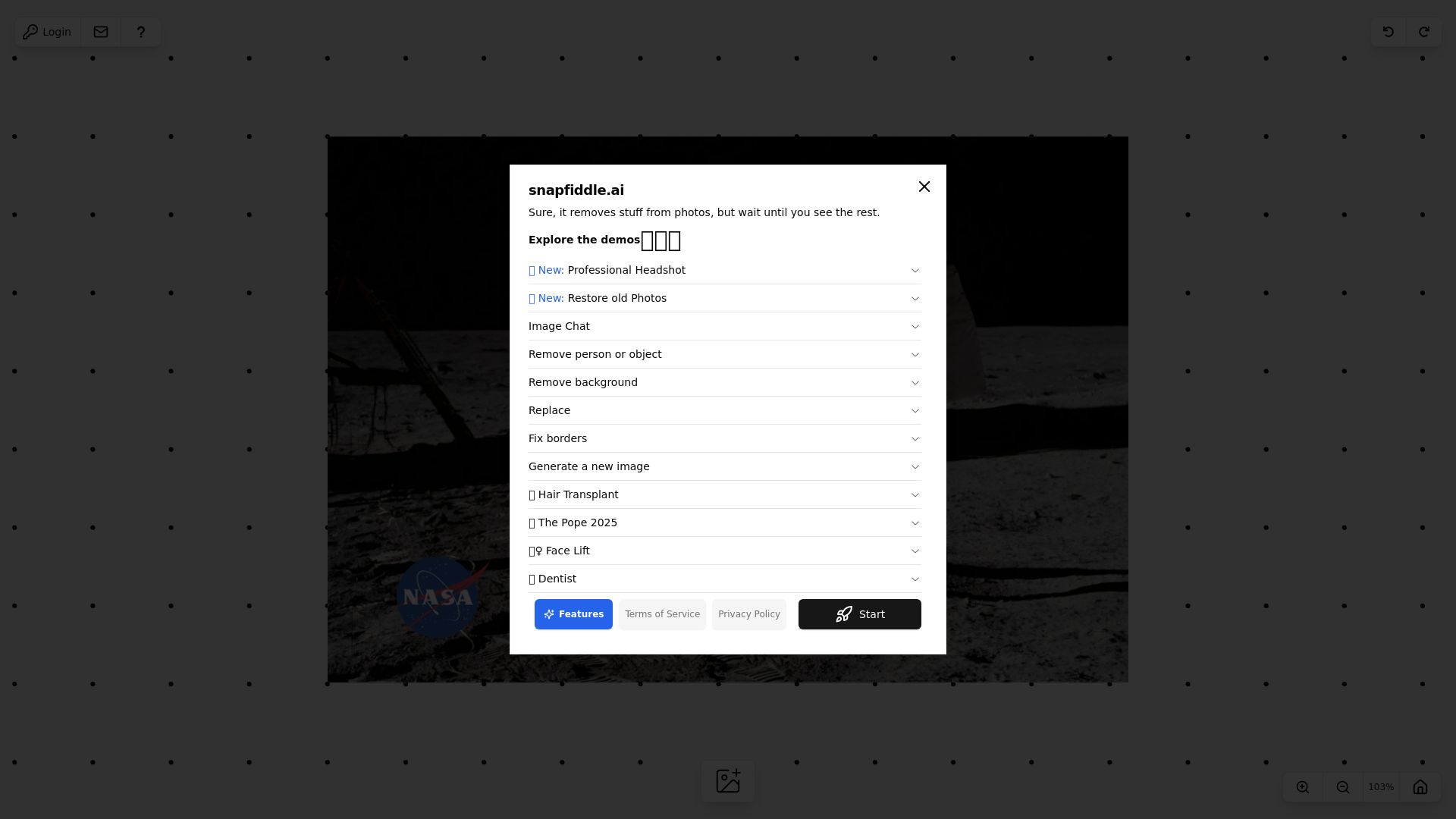 snapfiddle AI Image Editor